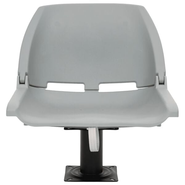 vidaXL salokāms laivas sēdeklis, bez spilvena, pelēks, 48x51x41 cm