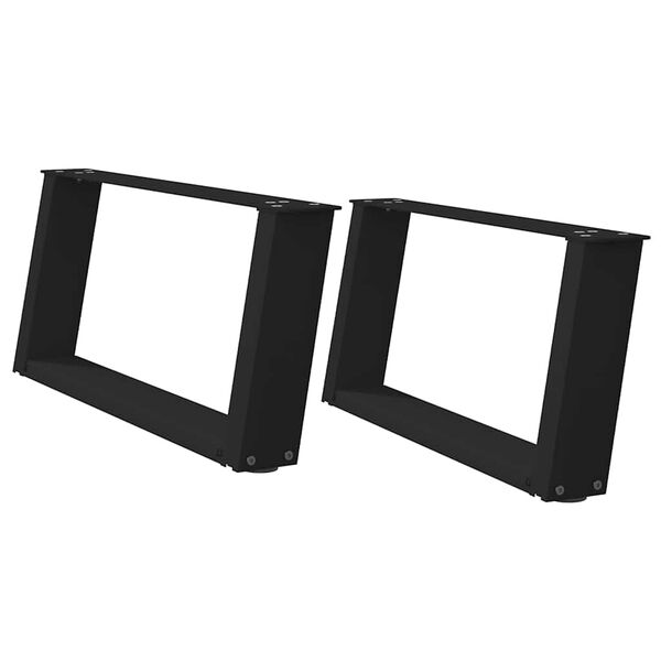 vidaXL kafijas galdiņa kājas, 2 gab., U-veida, melnas, 70x(30-31) cm, tērauds