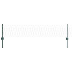 vidaXL Se&scaron;stūra žogs ar stabu 10 x 0,4 m PVC pārklāts tērauds Zaļa