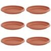 vidaXL Apaļa Ziedu Palete 6 pcs Ķieģeļu sarkans &Oslash; 14 x 2 cm Plastmasa