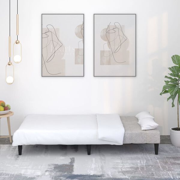 vidaXL 2-vietīga dīvāngulta, gai&scaron;i pelēks mikro&scaron;ķiedras audums