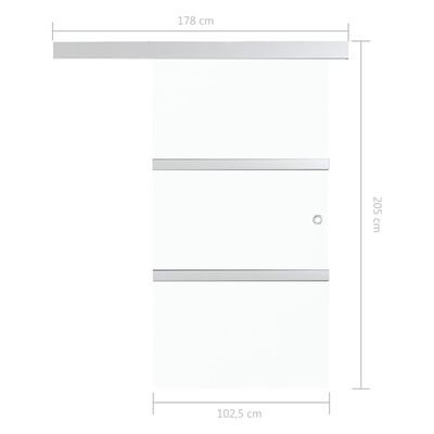 vidaXL bīdāmās durvis, ESG stikls, alumīnijs, 102,5x205 cm, sudrabotas