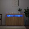 vidaXL kumode ar LED lampiņām, 115,5x30x75 cm, ozolkoka krāsa
