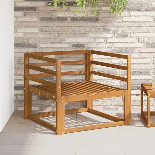 vidaXL Āra vidējā dīvāns Cietā akācijas koks Dabiska