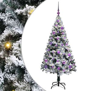 vidaXL Mākslīgā Ziemassvētku eglīte su 150 LED ar statīvu Balts 150 cm