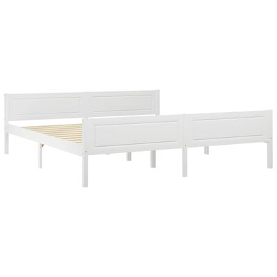 vidaXL gultas rāmis, balts, priedes masīvkoks, 180x200 cm