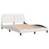 vidaXL gultas rāmis bez matrača, Zadar, balts, 140x200 cm, mākslīgā āda
