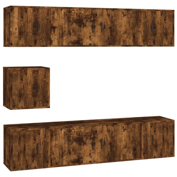 vidaXL 7-daļīgs TV skapī&scaron;u komplekts, ozola krāsa, inženierijas koks