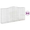 vidaXL arkveida gabiona grozi, 4 gb., 400x50x200/220cm, cinkota dzelzs