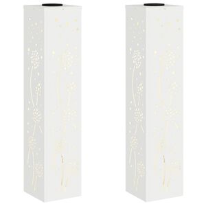 vidaXL Saules LED ceļa gaisma 2 gab. Silti balts 18 x 18 x 80 cm