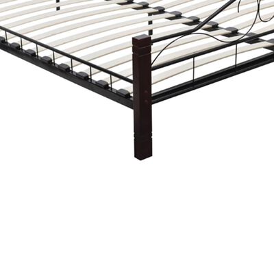 vidaXL gultas rāmis, melns metāls, 160x200 cm