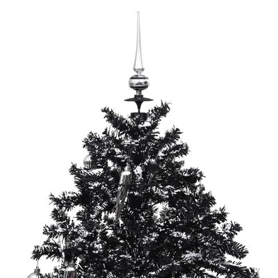 vidaXL mākslīgā Ziemassvētku egle ar pamatni, melna, 190 cm, PVC