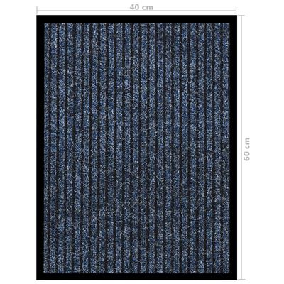 vidaXL durvju paklājs, svītrains, zils, 40x60 cm