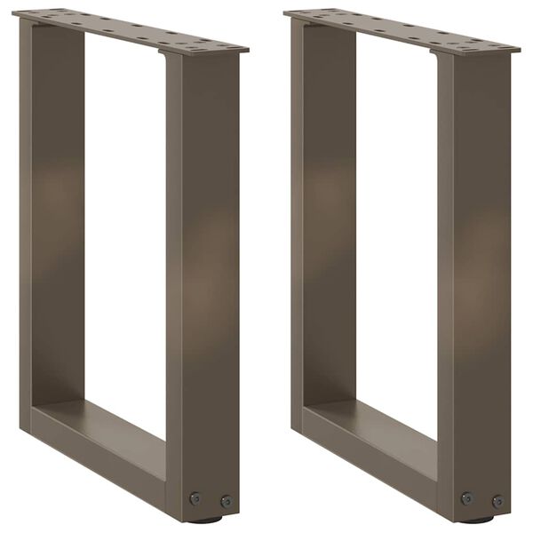 vidaXL kafijas galdiņa kājas, 2 gab., U-veida, dabīgs tērauds, 38x(42-43) cm