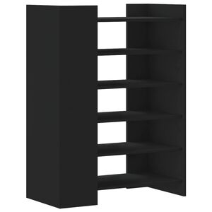 vidaXL apavu skapītis, melns, 74,5x37,5x100 cm, inženierijas koks