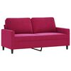vidaXL divvietīgs dīvāns, vīnsarkans samts, 140 cm
