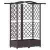 vidaXL Pacelta gulta ar treliem un jumtu Brūna 124 x 40 x 123 cm PP