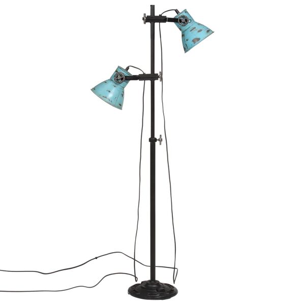 vidaXL grīdas lampa, 25 W, bružāti zila, 25x25x90/140 cm E27