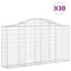 vidaXL arkveida gabiona grozi, 30gb., 200x30x100/120cm, cinkota dzelzs