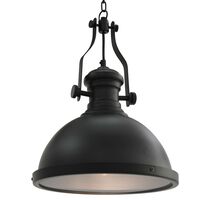 vidaXL griestu lampa, apaļa, E27, melna
