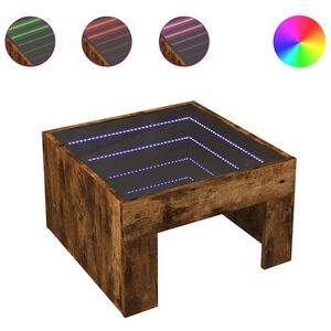 vidaXL kafijas galdiņ&scaron; ar LED, ozola krāsa, 50x50x30 cm