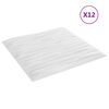 vidaXL Sienas paneļi 12 pcs Baltais akmens 50 x 50 cm XPS Putu