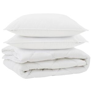 vidaXL Visu sezonu segas ar spilvenu 3 pcs Balts Mikro&scaron;ķiedra