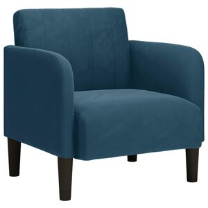 vidaXL dīvāns ar roku balstiem, zils, 54 cm, samts