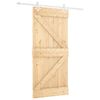 vidaXL Slīdo&scaron;ās durvis Dabisks un balts 90 x 210 cm Priedes masīvkoks