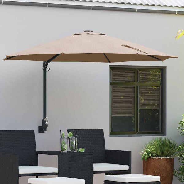 vidaXL Dārza parasols Pelēkbrūns un Melns 248 x 248 x 148 cm