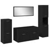 vidaXL Vannas istabas mēbeļu komplekts ar durvīm 4 pcs Melns ozolkoks