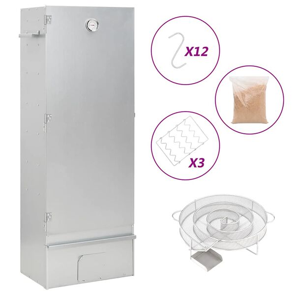 vidaXL kūpinātava ar aukstās kūpināšanas funkciju, cinkots tērauds