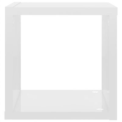 vidaXL kuba formas sienas plaukti, 6 gab., 22x15x22 cm, spīdīgi balti