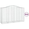 vidaXL arkveida gabiona grozi, 14gb., 200x50x120/140cm, cinkota dzelzs