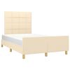 vidaXL gultas rāmis bez matrača, krēmkrāsas, 120x200 cm, audums