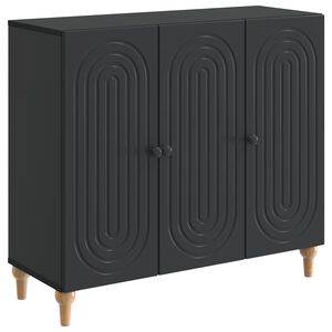 vidaXL Puse Melns 89 x 34,5 x 80 cm Inženierijas koks