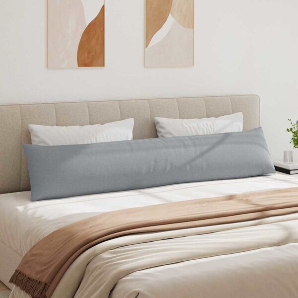 vidaXL Dīvāna spilveni 2 pcs Gai&scaron;i pelēks 200 x 40 cm audums