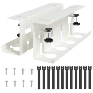 vidaXL Galda kabeļu organizators 2 pcs Balts 43 x 10 x 15 cm Tērauds