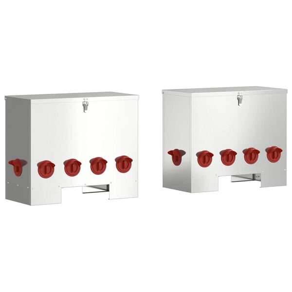 vidaXL Vistas barotava 2 pcs Sudraba 60,5 x 29 x 51 cm Cinkots tērauds