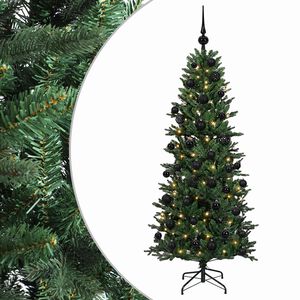 vidaXL Mākslīgā Ziemassvētku egle ar bumbiņu 120 cm 150 LED