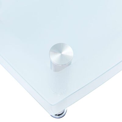 vidaXL kafijas galdiņš, balts, 100x60x42 cm, rūdīts stikls
