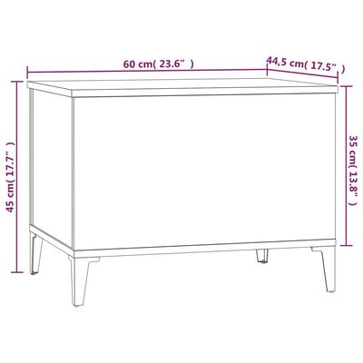 vidaXL kafijas galdiņš, balts, 60x44,5x45 cm, inženierijas koks