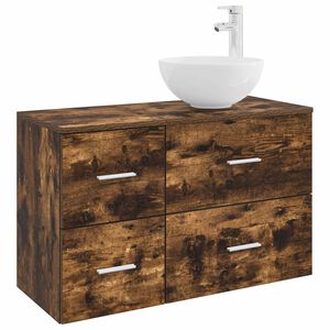 vidaXL Vannas istabas mēbeļu komplekts 2 pcs Kūpināts ozols