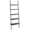vidaXL 5-līmeņu slīps plaukts, melns, 64x34x185,5 cm