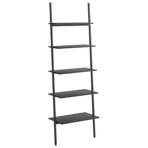 vidaXL 5-līmeņu slīps plaukts, melns, 64x34x185,5 cm
