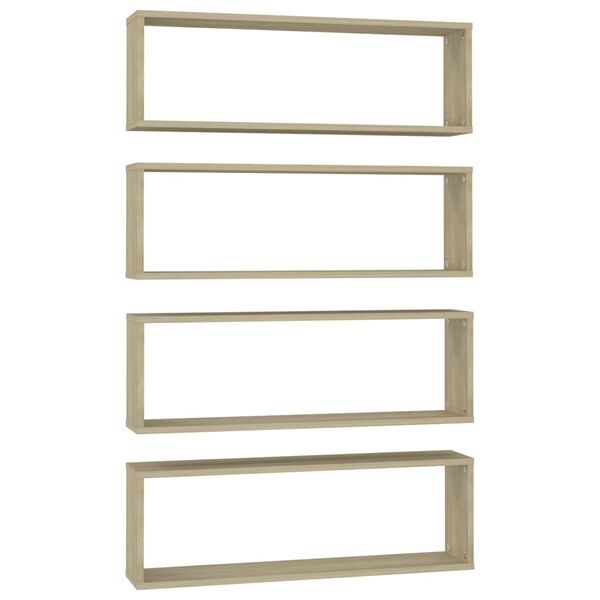 vidaXL sienas plaukti, 4 gab., ozolkoka 80x15x26,5cm inženierijas koks