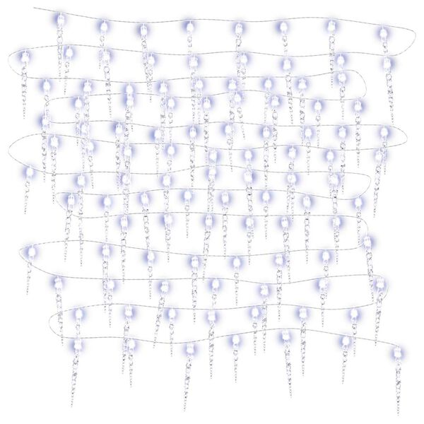 vidaXL Ziemassvētku lāsteku lampiņa, 200 LED, auksti balta, 20 m, akrils, PVC