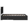 vidaXL Gultas rāmis ar atvilktni Melna 135 x 190 cm Inženierijas koks