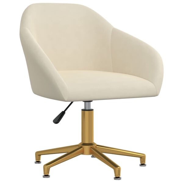 vidaXL grozāmi virtuves krēsli, 6 gab., krēmkrāsas samts