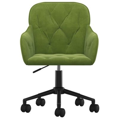vidaXL grozāmi virtuves krēsli, 2 gab., gaiši zaļš samts